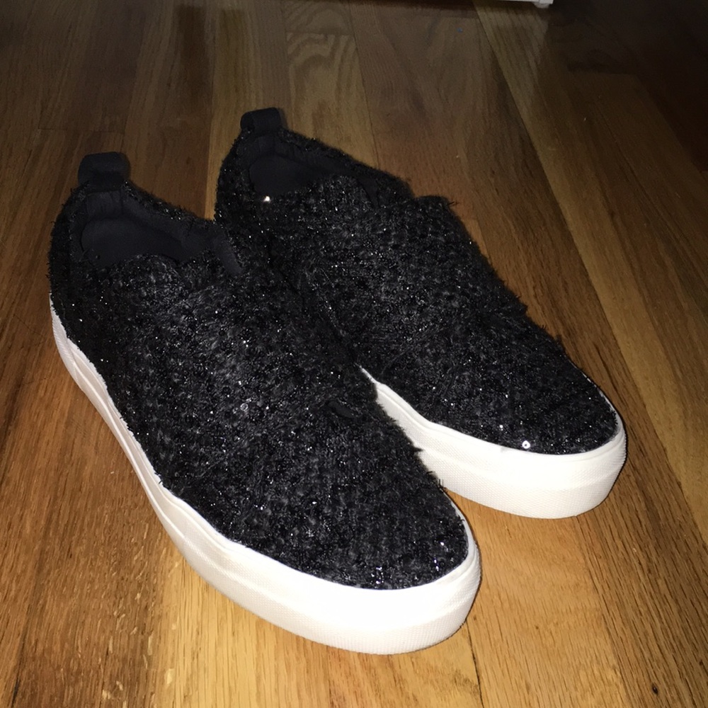 Black sequins slip on sneakers